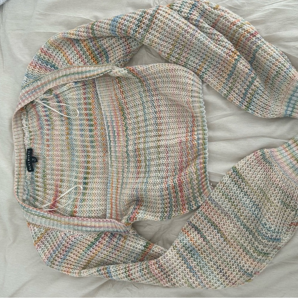 Pastel Multicolor Cropped Knit Sweater